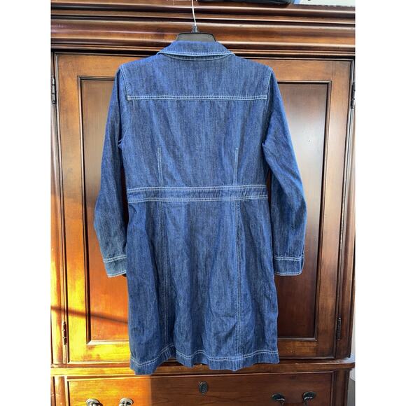 Boden 10 Petite Hattie Denim Blue Shirt Dress Button Up Pockets - Picture 7 of 7